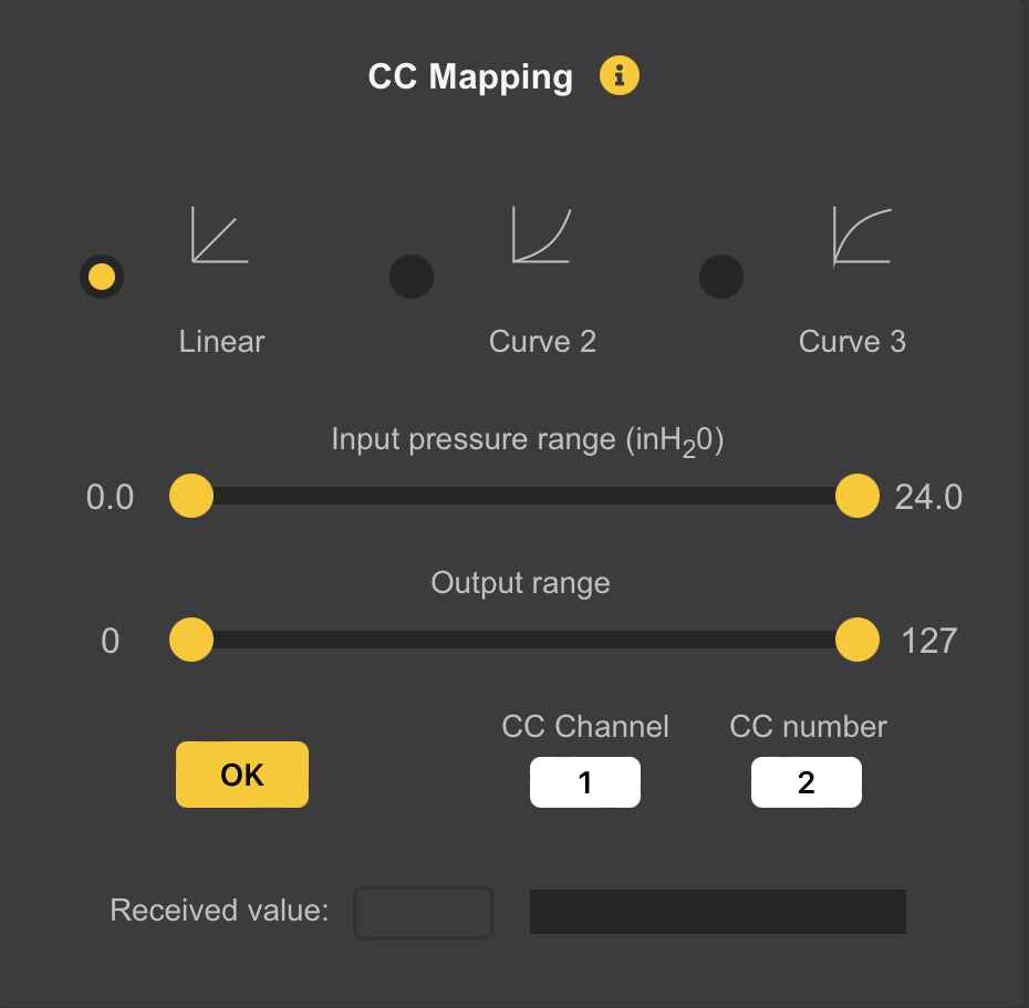 CC Mapping Panel. The other Mapping Panels are similar