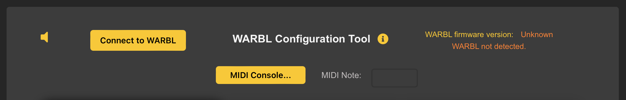 WARBL Configuration Tool Top Panel