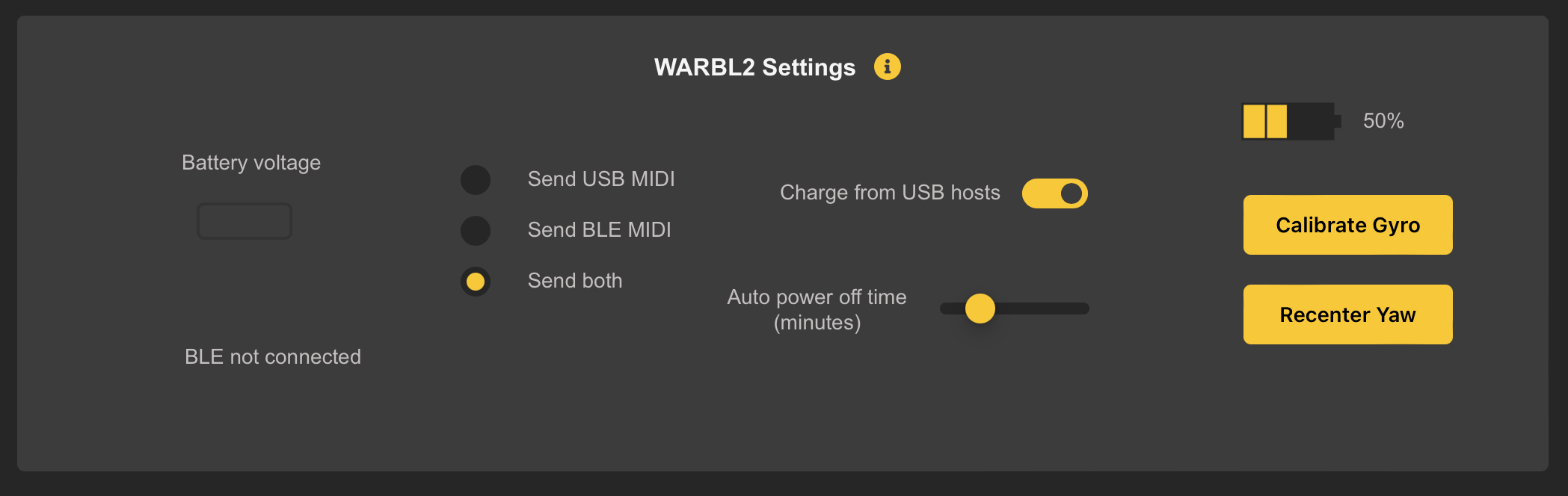 WARBL2 Settings Panel